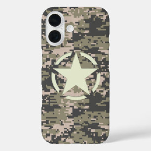 Coque Pour iPhone 16 Star on Mountaineer Camo Motif