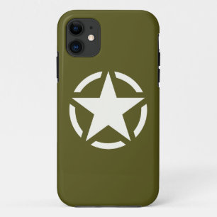 Coques Pour iPhone Star Stencil Classic sur Khaki Green