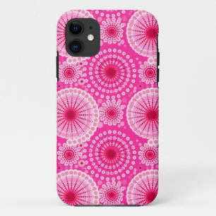 Coque Case-Mate Pour iPhone Starburbs et pinwheel, fuchsia rose & maron
