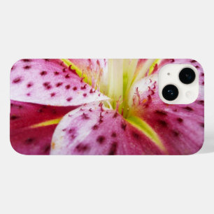 Coque Pour iPhone 14 Stargazer Lily brillant Magenta Floral