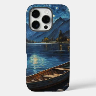 Coque iPhone 16 Pro "Starlit Drift : Pêcher sous le Cosmos