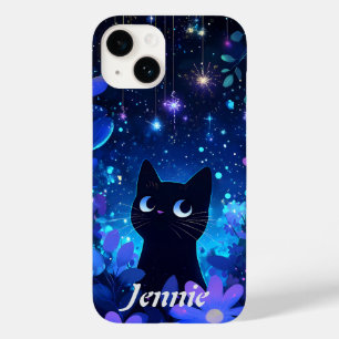 Coque Case-Mate iPhone Starry Night mignonne Anime Chat noir