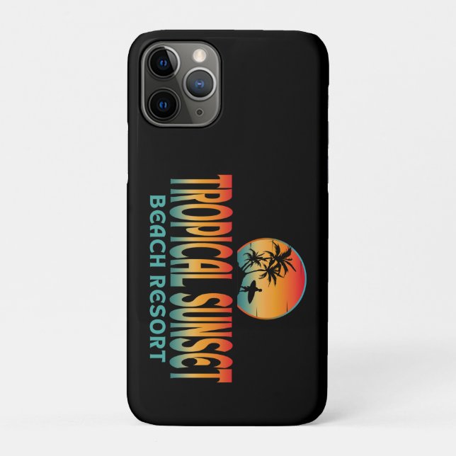 COQUES Case-Mate iPhone STATION BALNÉAIRE TROPICALE AU COUCHER DU SOLEIL É (Dos)
