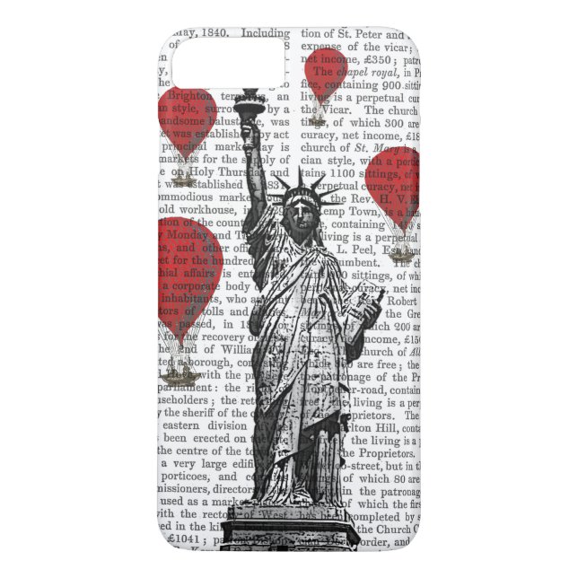 Coques Case-Mate iPhone Statue de la Liberté et Ballons rouges à air chaud (Dos)