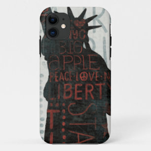 Coque iPhone 11 Statue de silhouette de liberté
