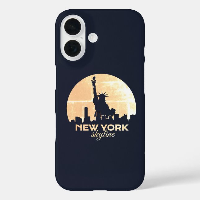 Coques Case-Mate iPhone Statue de Silhouette de Liberty Skyline de New Yor (Verso)