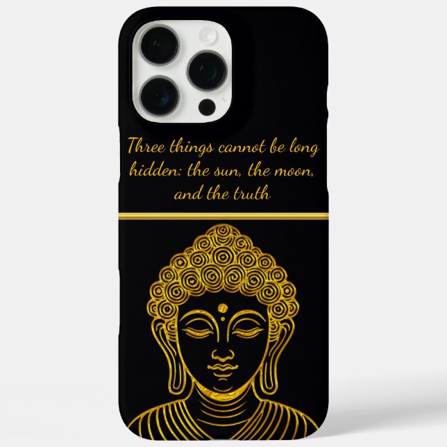 Coques Case-Mate iPhone Statue du Bouddha d'or dans un cadre calme (Verso)