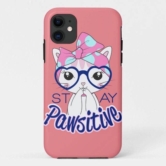 Coques Case-Mate iPhone Stay Pawsitive (Dos)