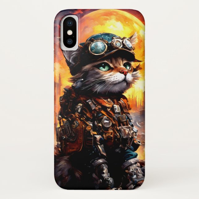 Coques Case-Mate iPhone Steampunk Cat II (Dos)