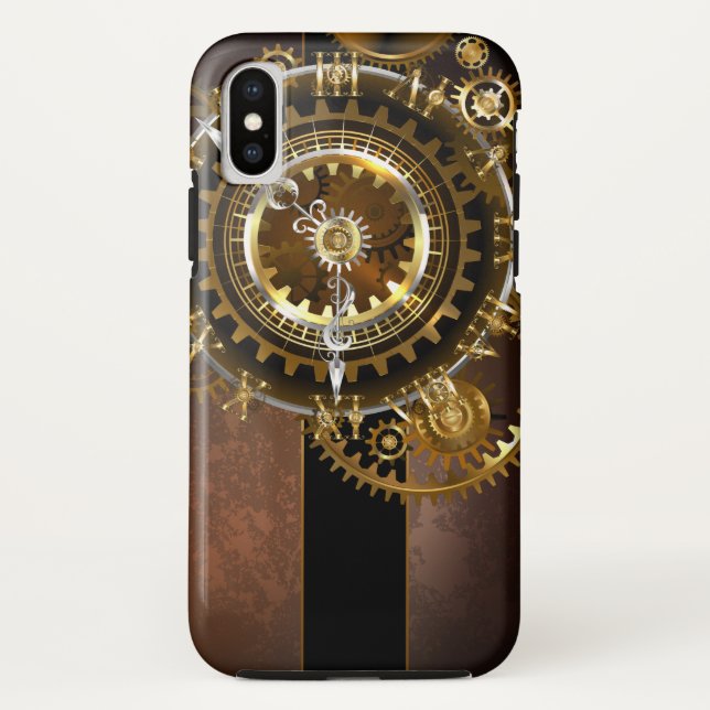 Coques Case-Mate iPhone Steampunk clock with antique gears (Dos)