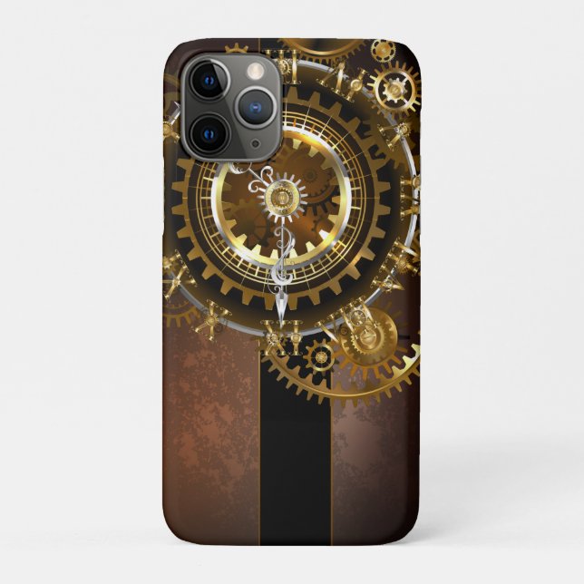 Coques Case-Mate iPhone Steampunk clock with antique gears (Dos)