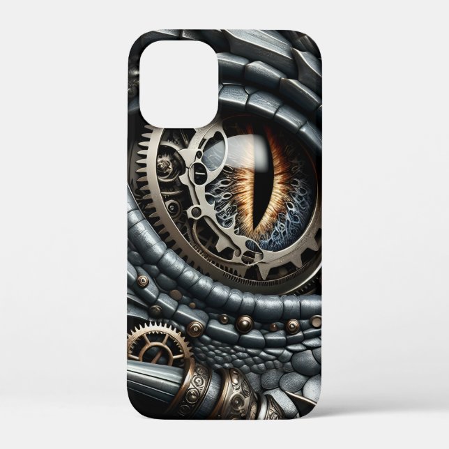 Coques Case-Mate iPhone Steampunk Dragon Eye Closeup Ai Art (Verso)
