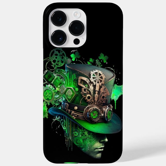 COQUES Case-Mate iPhone STEAMPUNK IRLANDAIS GREEN & BLACK LEPRECHAUN CASQU (Verso)