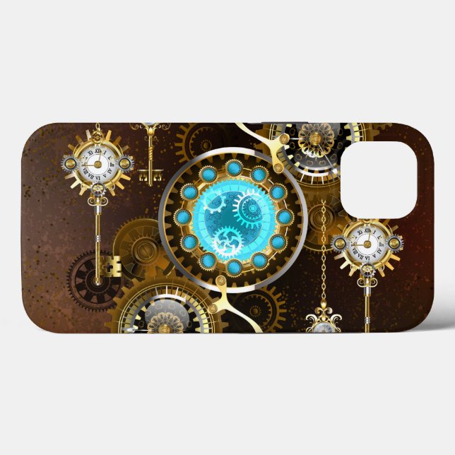 Coques Case-Mate iPhone Steampunk Rusty Background (Verso (horizontal))
