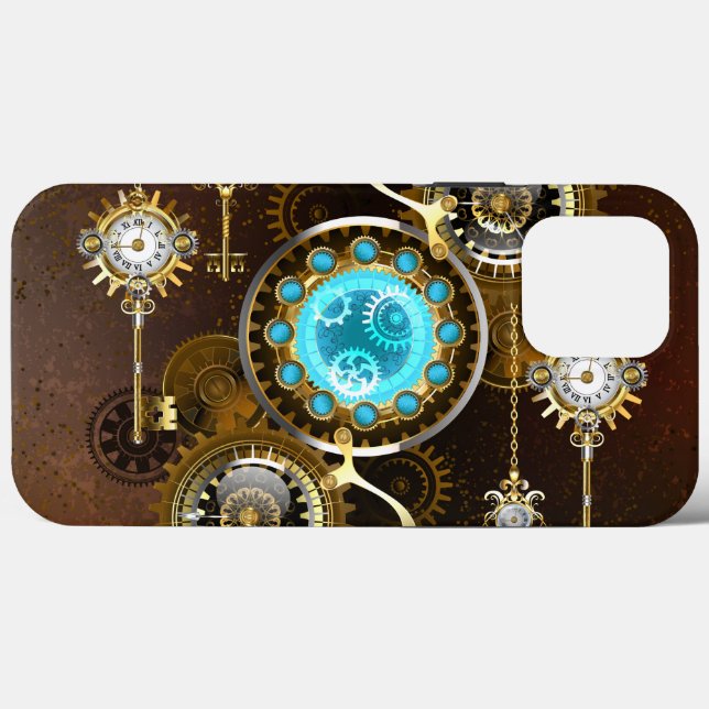 Coques Case-Mate iPhone Steampunk Rusty Background (Verso (horizontal))