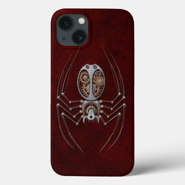 Coques Case-Mate iPhone Steampunk Spider on Deep Red (Verso)