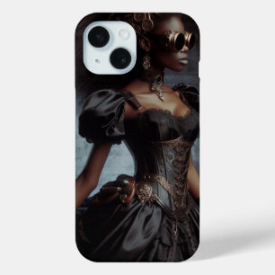 Coque Case-Mate iPhone Steampunk Vintage Victorian Lady Black Raven