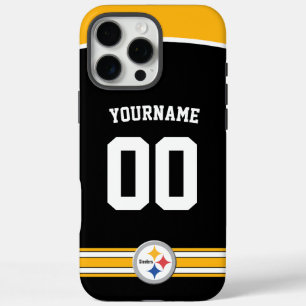 Coque iPhone 16 Pro Max Steelers Personnalisés Jersey Football américain
