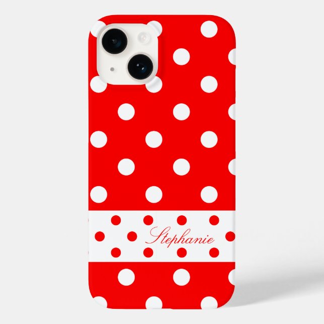 Coques Case-Mate iPhone Stephanie - Pois mignons Avec Votre Nom - (Verso)