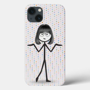 Case-Mate iPhone Case Stick Girl avec lunettes sur Pois