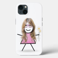 Stick Girl with Daisies