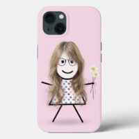 Stick Girl with Daisies