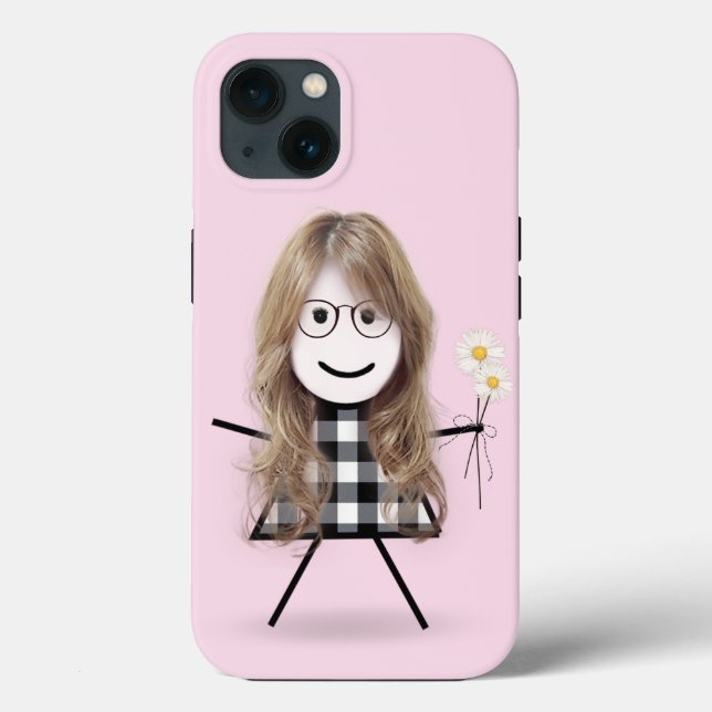 Coques Case-Mate iPhone Stick Girl with Daisies (Verso)