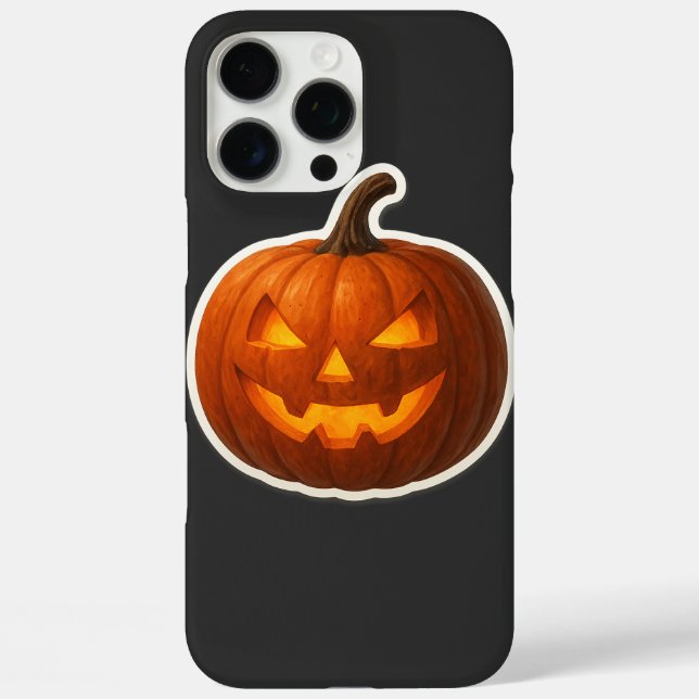 Coques Case-Mate iPhone Sticker Citrouille Halloween éffrayant (Verso)