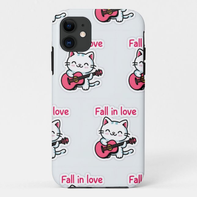 Coques Case-Mate iPhone Sticker "Fall in Love Kitty" (Dos)