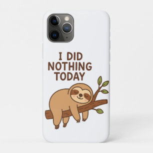 Case-Mate iPhone Case Sticker Lazy Sloth - "Je n'ai rien fait aujourd'hu