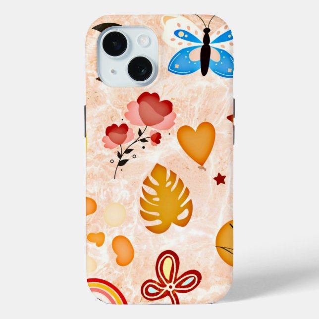 Coques Case-Mate iPhone Stickers esthétiques Boho Collage Téléphone Case (Verso)