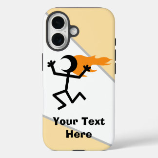 Coque Pour iPhone 16 Stickman à tête flamboyante