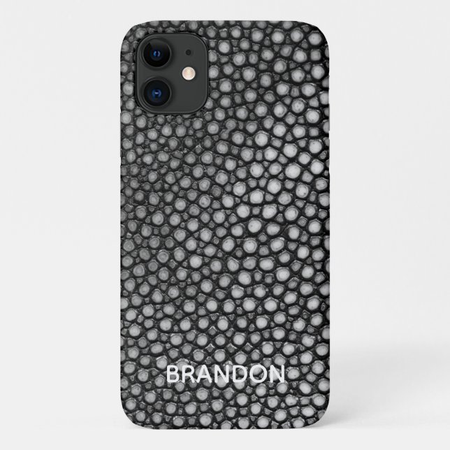 Coques Case-Mate iPhone Stingray Skin Black Nom d'impression personnalisé (Dos)