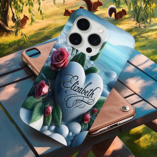 Coques Case-Mate iPhone Stone Heart au bord du lac (Créateur téléchargé)