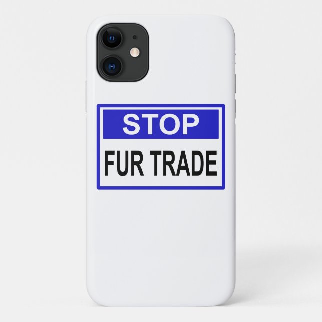 Coques Case-Mate iPhone Stop Fur Trade Panneau bleu (Dos)