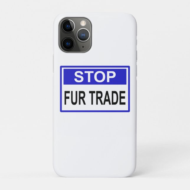 Coques Case-Mate iPhone Stop Fur Trade Panneau bleu (Dos)