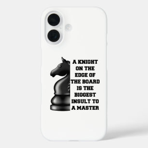 Coque Pour iPhone 16 Stratégie d'échecs Chevalier Noir Puissance Wisdom