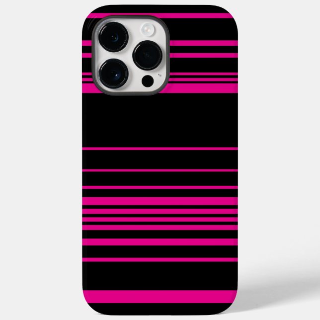 Coques Case-Mate iPhone Stripes complexes - Magenta et Noir (Verso)