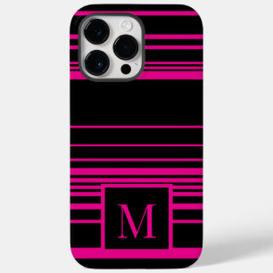 Coque Case-Mate iPhone Stripes complexes personnalisées - Magenta et noir