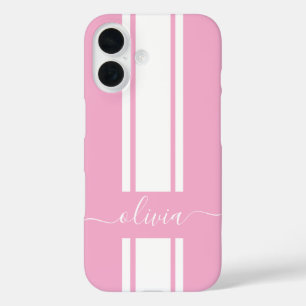 Coque Pour iPhone 16 Stripes de course à la mode moderne monogrammed