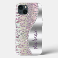 Stripes de tigre diamant rose brillant personnalis