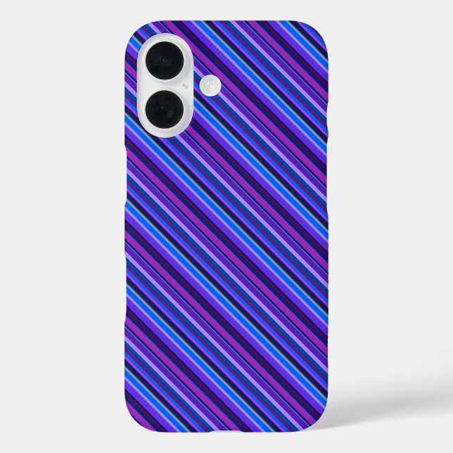 Coques Case-Mate iPhone stripes en bleu et purple (Verso)