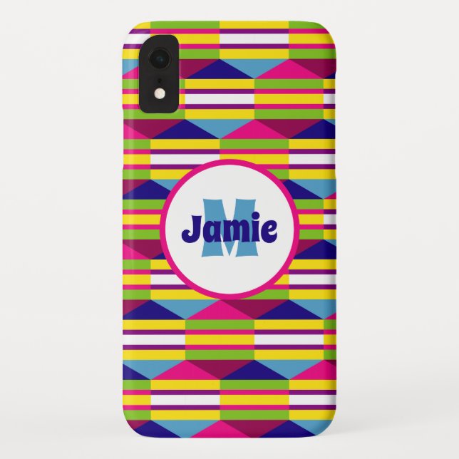 Coques Case-Mate iPhone Stripes funky personnalisées, Triangles Motif (Dos)
