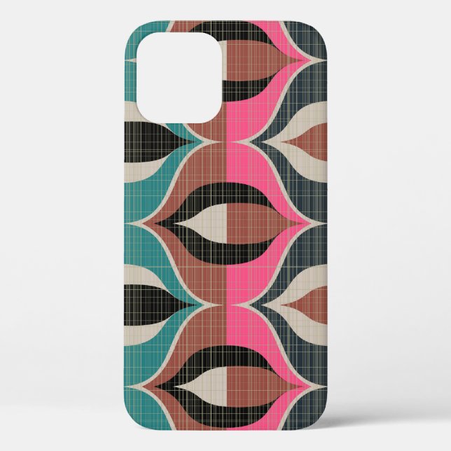Coques Case-Mate iPhone Style années 60 rétro Motif sans couture (Verso)