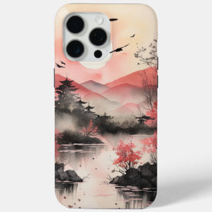 Coque Case-Mate iPhone Style Aquarelle Japandi Paysage Paysage