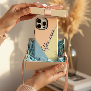 Coque iPhone 16 Pro Max Stylé bloc de couleur années 80 nom personnalisé