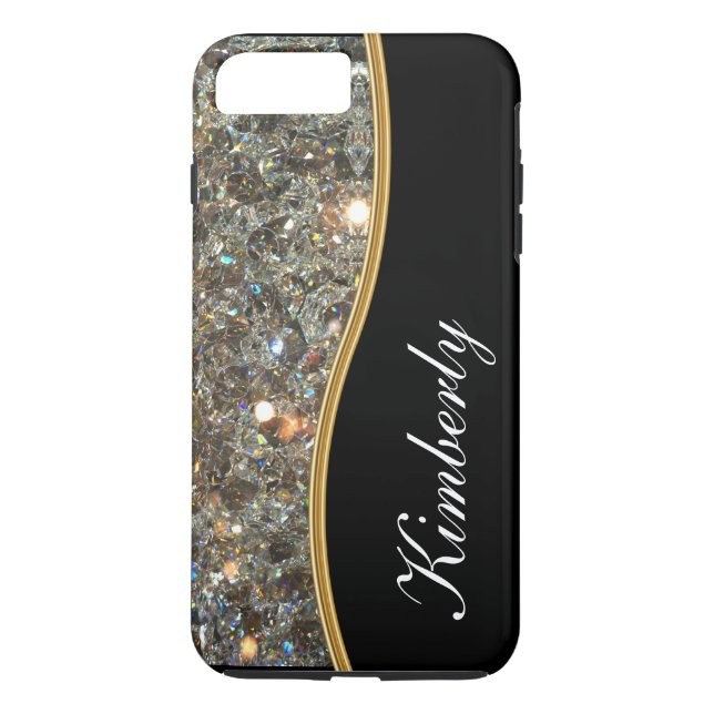 Coques Case-Mate iPhone Style chic de monogramme de Bling (Dos)