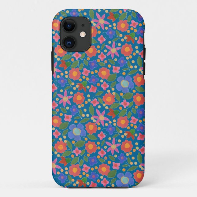 Coques Case-Mate iPhone Style d'art populaire Floral, Blue iPhone 5 Xtreme (Dos)