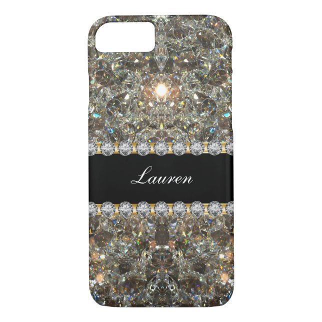 Coques Case-Mate iPhone Style de Bling de monogramme (Dos)