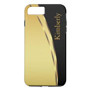 Coque Case-Mate Pour iPhone Style de Bling Noir Classique Or Personnalisé Sim